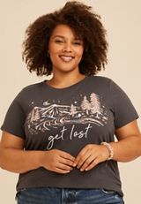 Plus Size Get Lost Mountain Classic Fit Graphic Tee, C1876, small