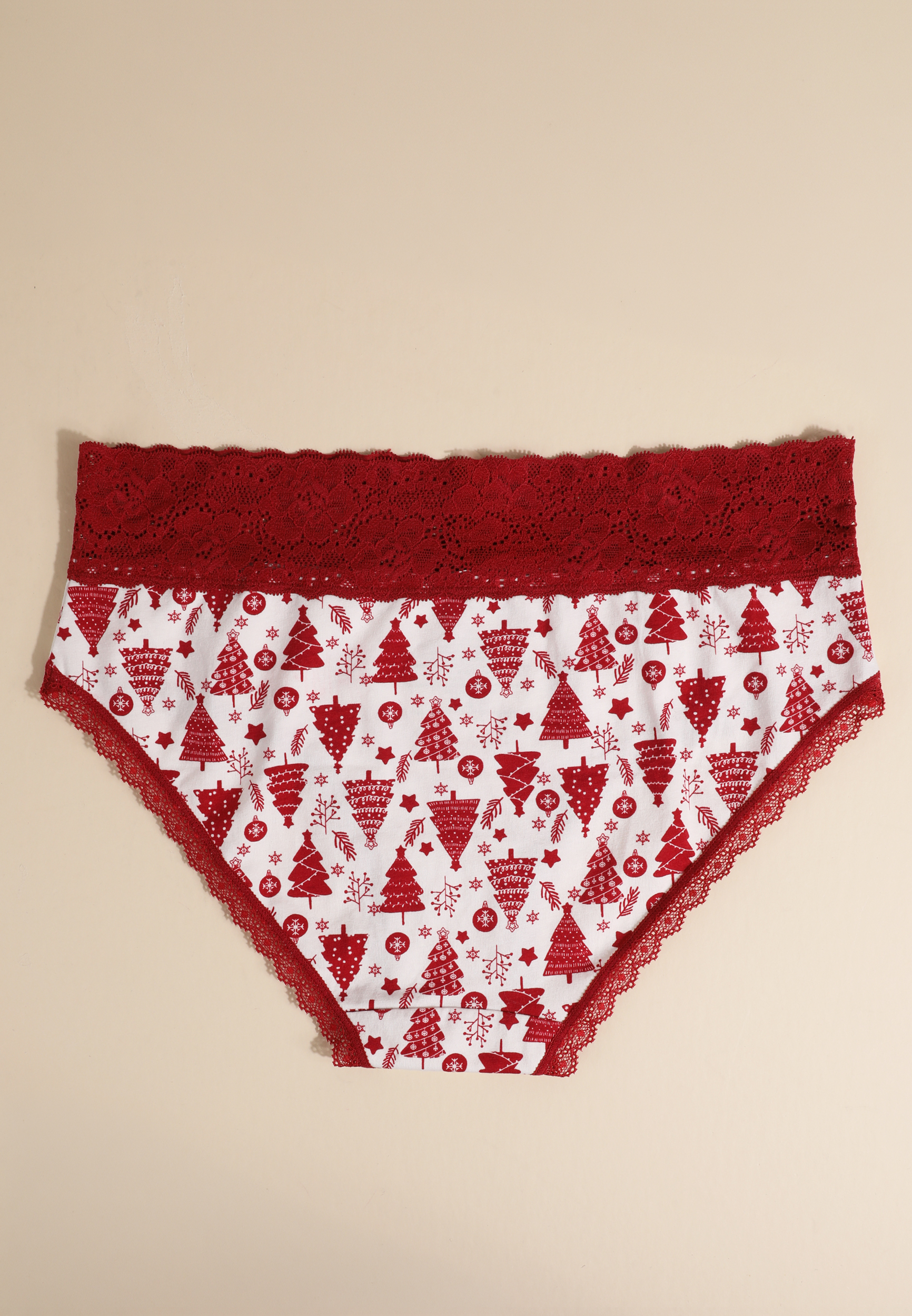 Simply Comfy Cotton Holiday Tree Hipster Panty, C5679, large