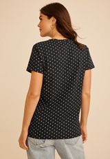 Rose Polka Dot Classic Fit Graphic Tee, C1756, small