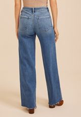 Flying Monkey™ Mid Rise Raw Hem Wide Leg Jeans, C3337, small