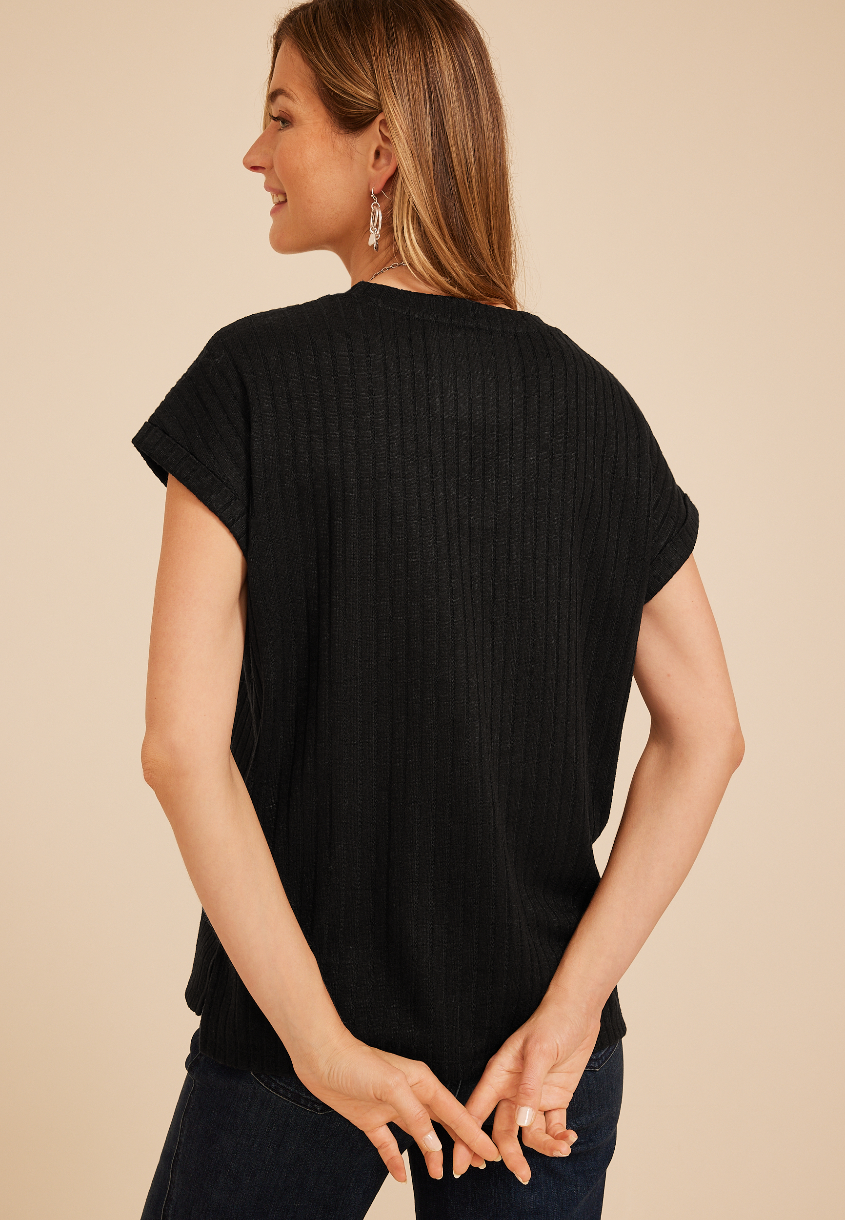 24/7 Cozy Ribbed Dolman Tee, C106, large