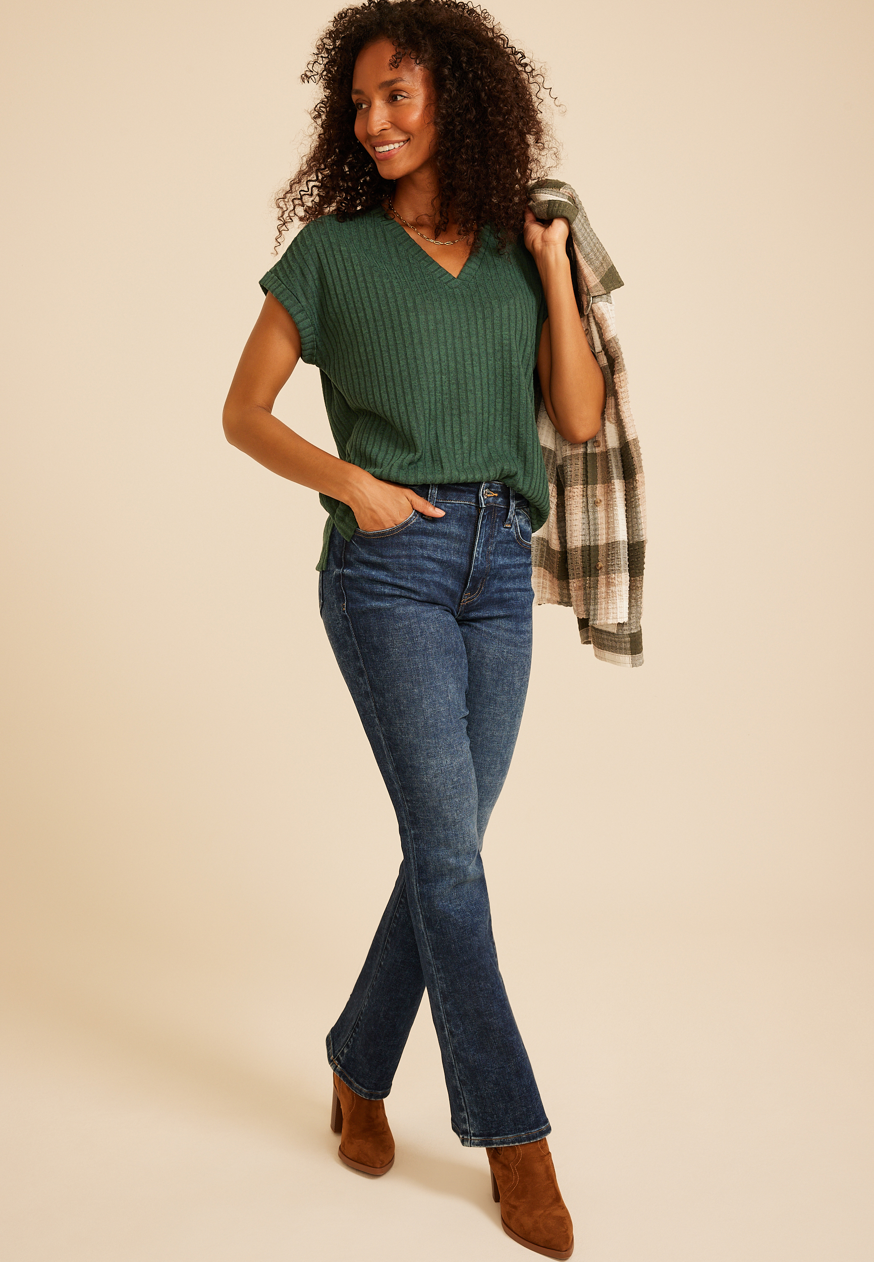 24/7 Cozy Ribbed Dolman Tee, C7147, large