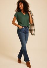 24/7 Cozy Ribbed Dolman Tee, C7147, small