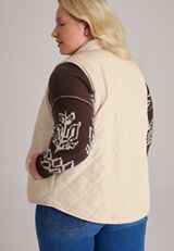 Plus Size Reversible Quilted Sherpa Vest, C5330, small