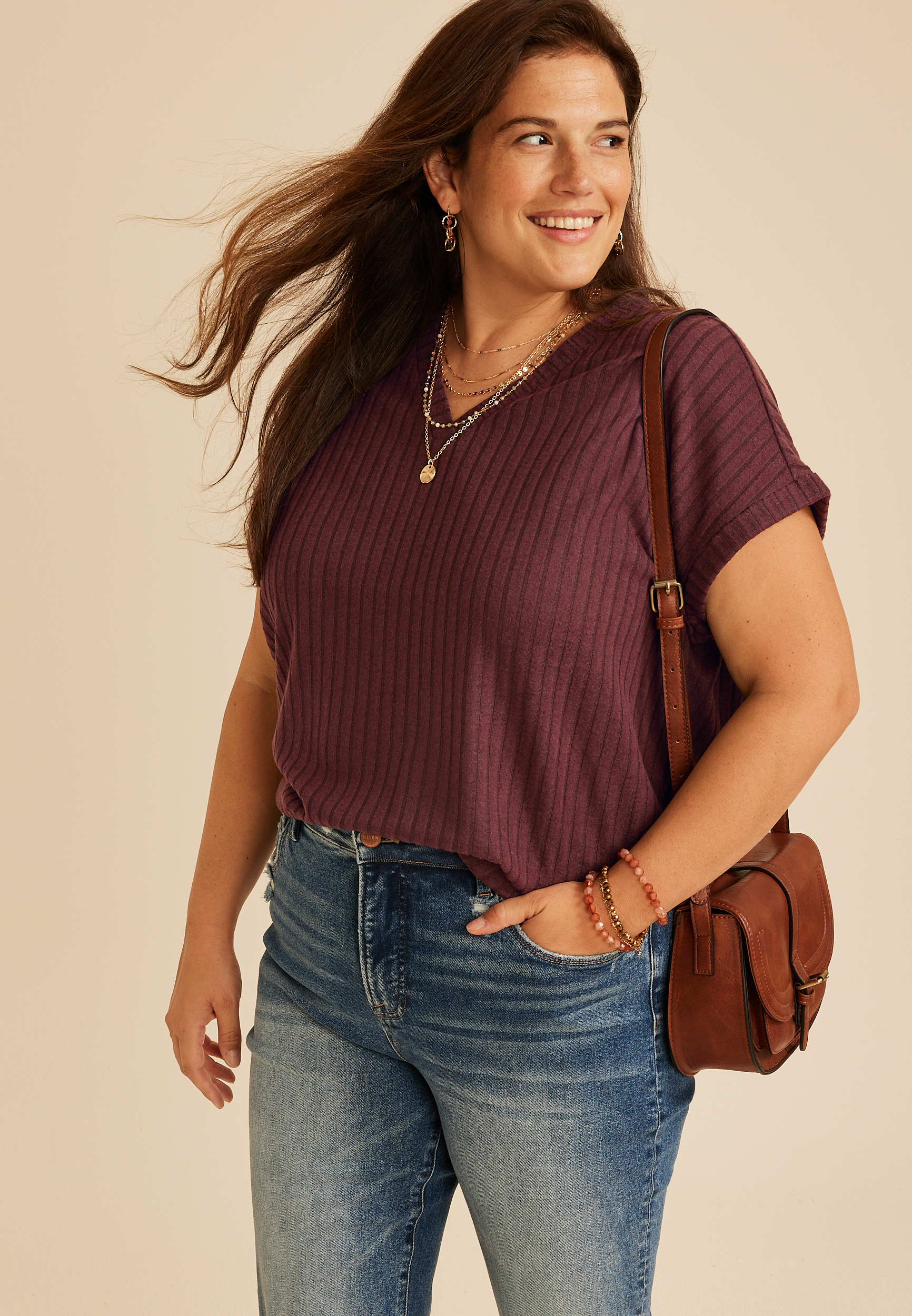 Plus Size 24/7 Cozy Rib Dolman, C6100, large