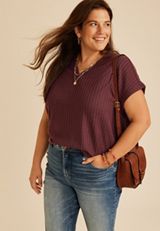 Plus Size 24/7 Cozy Rib Dolman, C6100, small