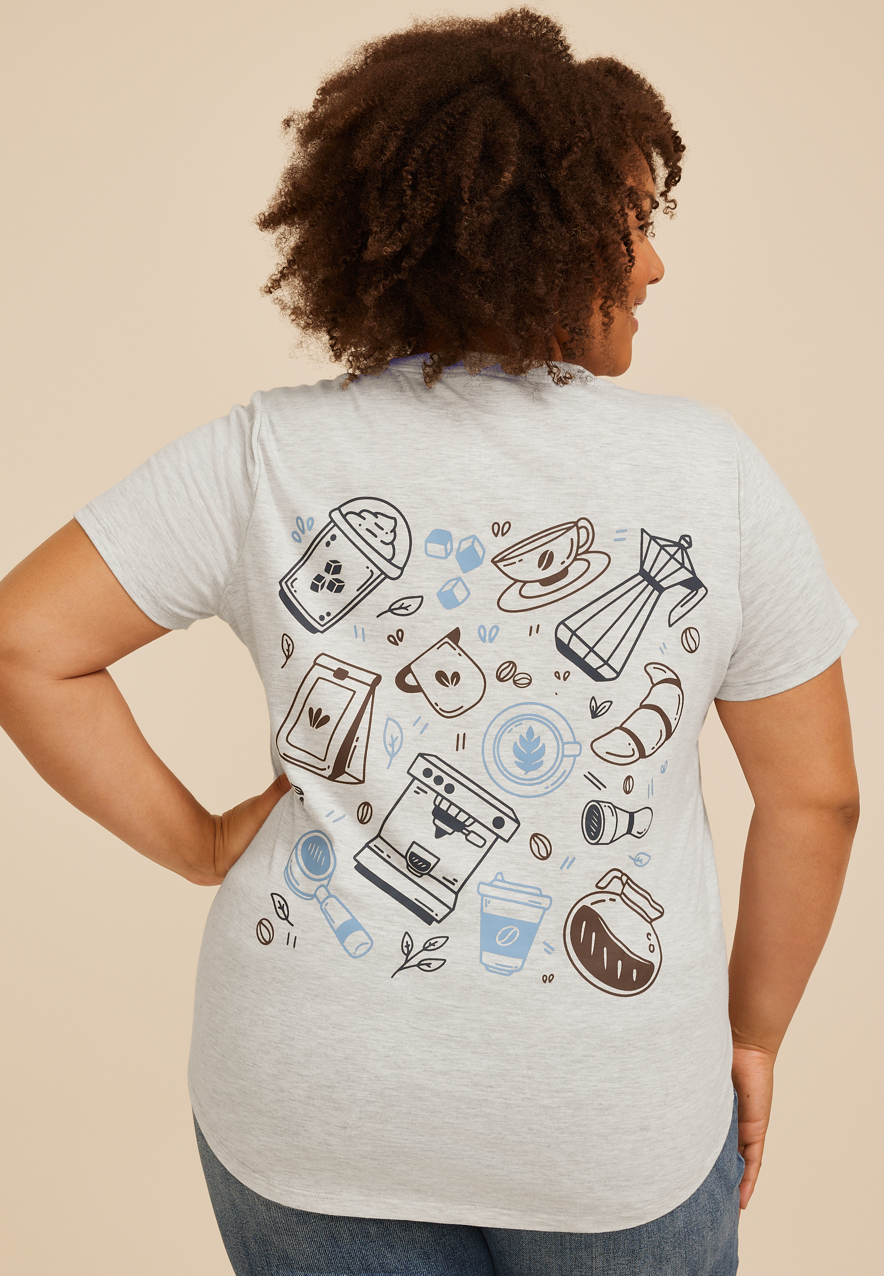 Plus Size Caffeinated Club Classic Fit Graphic Tee, C3348, large