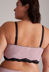 Vintage Lace Triangle Flocked Dot Bralette, C106, small