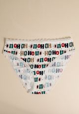 Simply Comfy Cotton Holiday Ho Ho Ho Bikini Panty, C5487, small