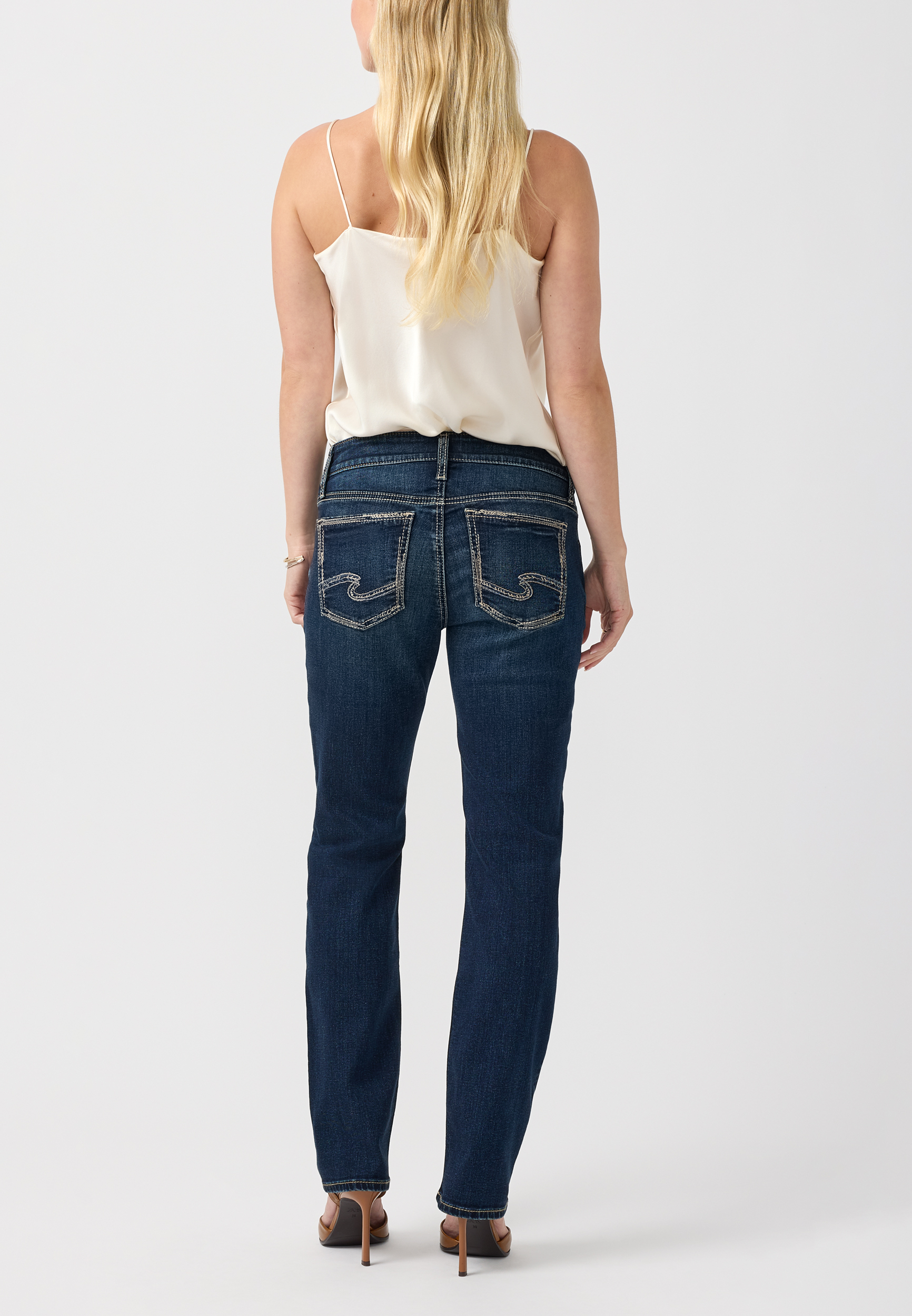 Petite Silver Jeans Co.® Elyse Mid Rise Classic Straight Jean, C258, large