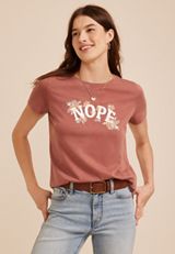 Nope Floral Classic Fit Graphic Tee, C9585, small