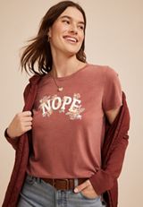 Nope Floral Classic Fit Graphic Tee, C9585, small