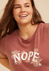 Plus Size Nope Floral Classic Fit Graphic Tee, C9585, small