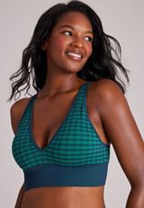 True Stretch Seamless Gingham Jacquard Bralette, C1772, small