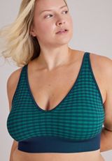 True Stretch Seamless Gingham Jacquard Bralette, C1772, small