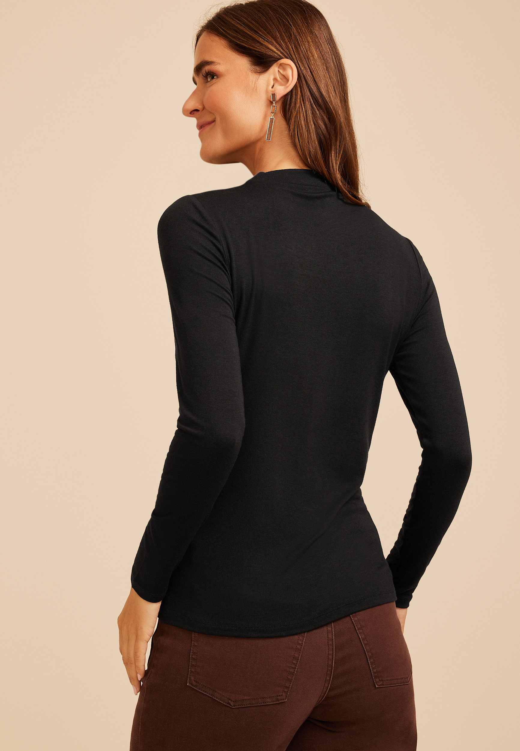 24/7 Mock Neck Long Sleeve Tee, C106, large