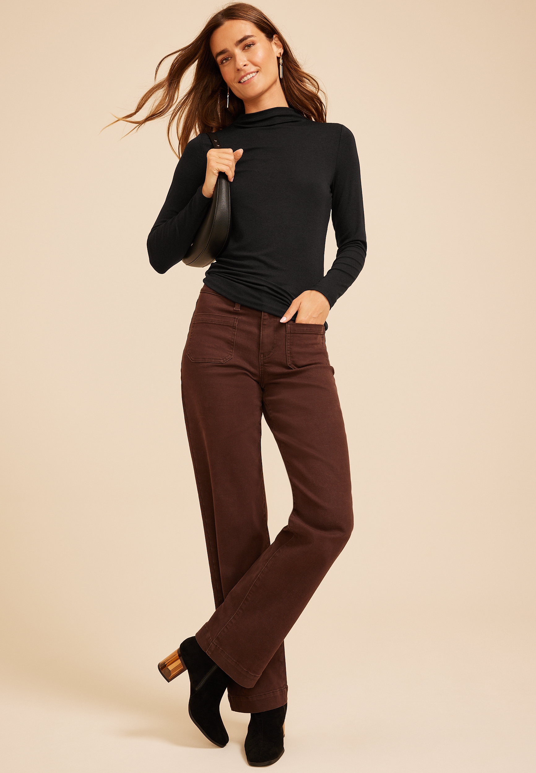 24/7 Mock Neck Long Sleeve Tee, C106, large