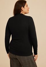 Plus Size 24/7 Mock Neck Long Sleeve Tee, C106, small
