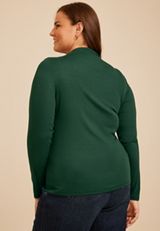 Plus Size 24/7 Mock Neck Long Sleeve Tee, C7147, small