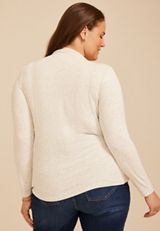 Plus Size 24/7 Mock Neck Long Sleeve Tee, C3348, small