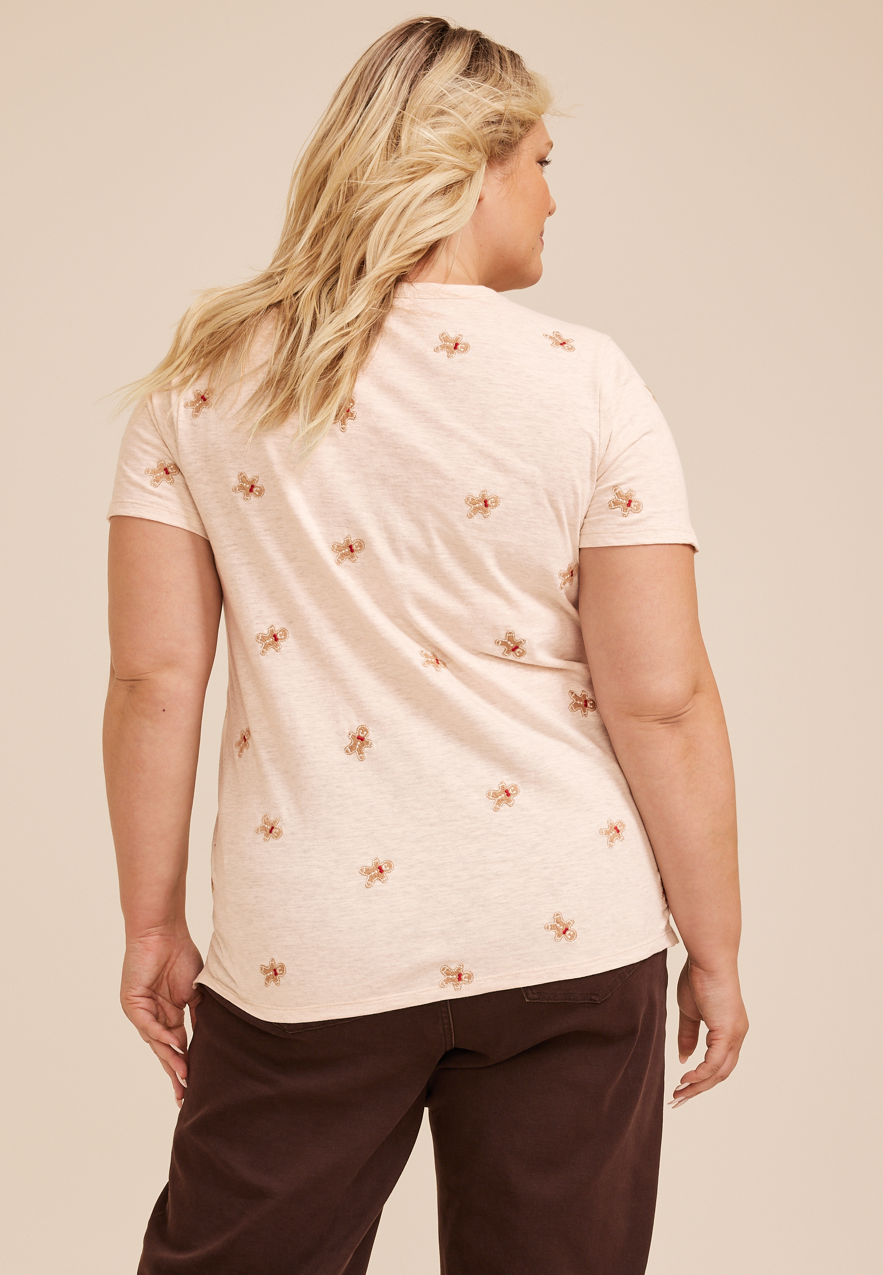 Plus Size 24/7 Dawson Gingerbread Man Crew Neck Tee, C5249, large