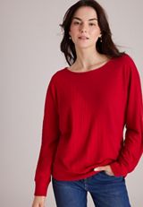 24/7 Cable Mix Dakota Long Sleeve Top, C5006, small