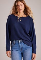 24/7 Cable Mix Dakota Long Sleeve Top, C9679, small