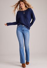 24/7 Cable Mix Dakota Long Sleeve Top, C9679, small