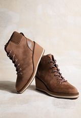 SuperCush Faux Suede Lace Up Wedge Boot, C211, small