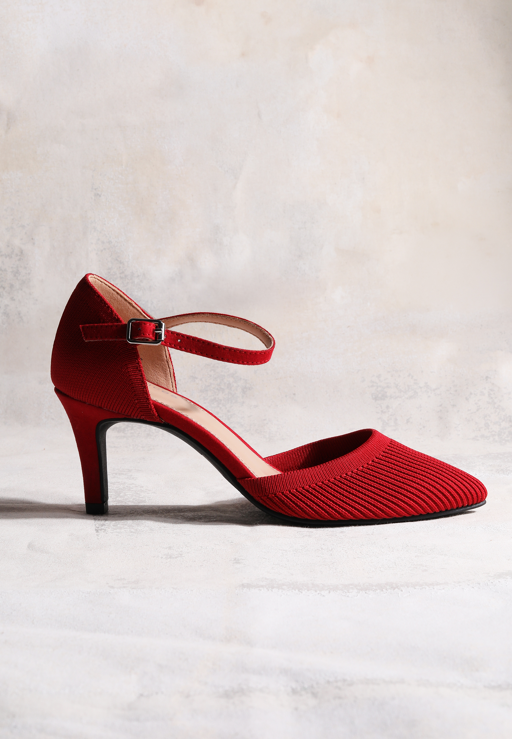 SuperCush Knit Ankle Strap Kitten Heels, C5006, large