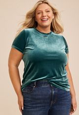 Plus Size 24/7 Velvet Kennedy Short Sleeve Tee, C212, small
