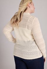 Plus Size Textured Lace Mock Neck Top, C8232, small