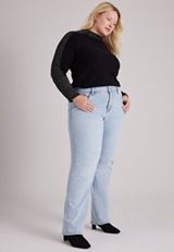 Plus Size m jeans by maurices™ High Rise Sparkle Relaxed Straight Jeans, C2806, small
