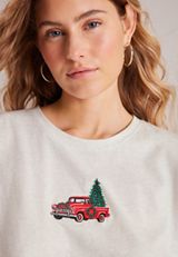 Holiday Truck Embroidered Graphic Tee, C3348, small