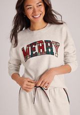 Merry Plaid Applique Sweatshirt, C3348, small