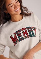 Merry Plaid Applique Sweatshirt, C3348, small