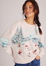 Peanuts Holiday Ice Skating Sweatshirt, C3348, small