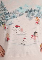 Plus Size Peanuts Holiday Ice Skating Sweatshirt, C3348, small
