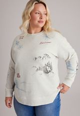 Plus Size Willowsoft Let It Snow Sweatshirt Tunic, C3348, small