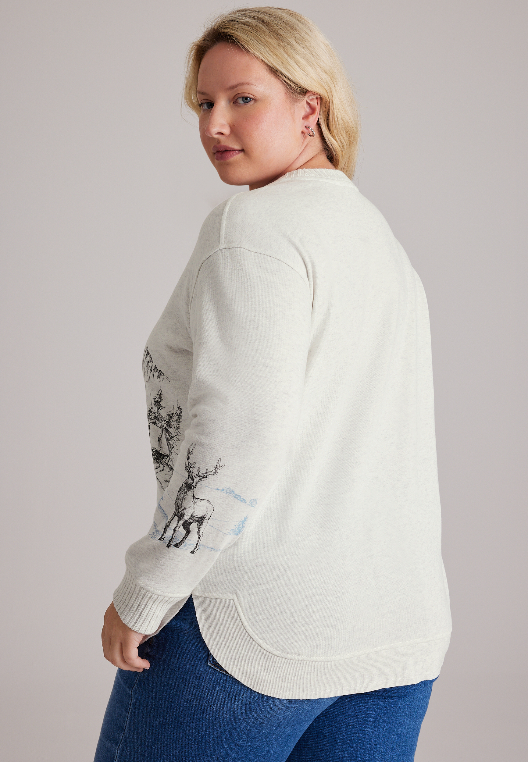 Plus Size Willowsoft Let It Snow Sweatshirt Tunic, C3348, large