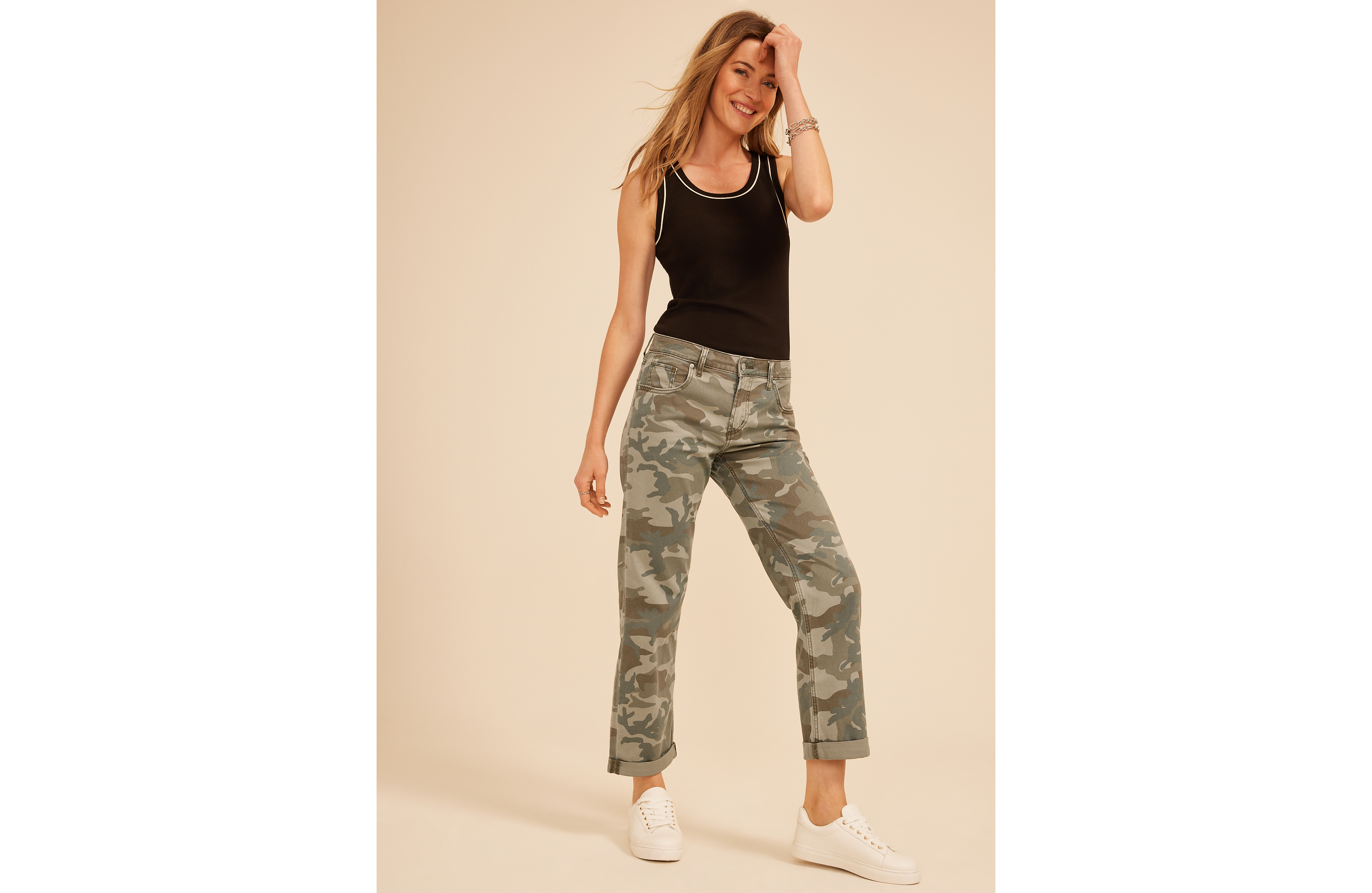Silver Jeans Co.® Chelsea Mid Rise Cuffed Camo Boyfriend Jean