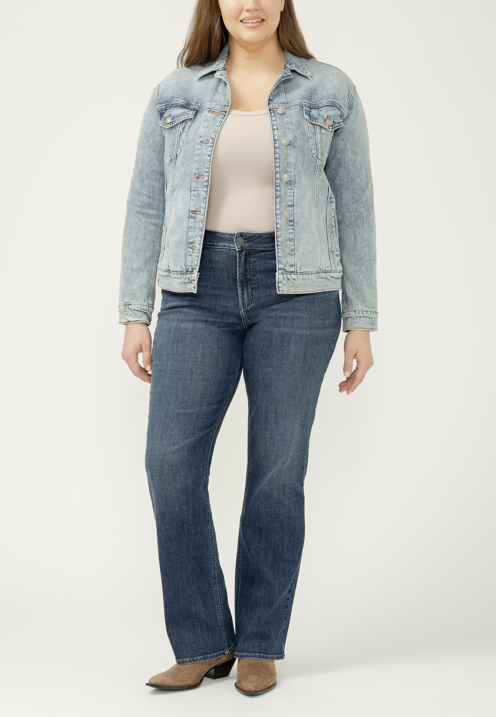Plus Size Silver Jeans Co.&reg; Suki Curvy Mid Rise Luxe Stretch Slim Boot Jean