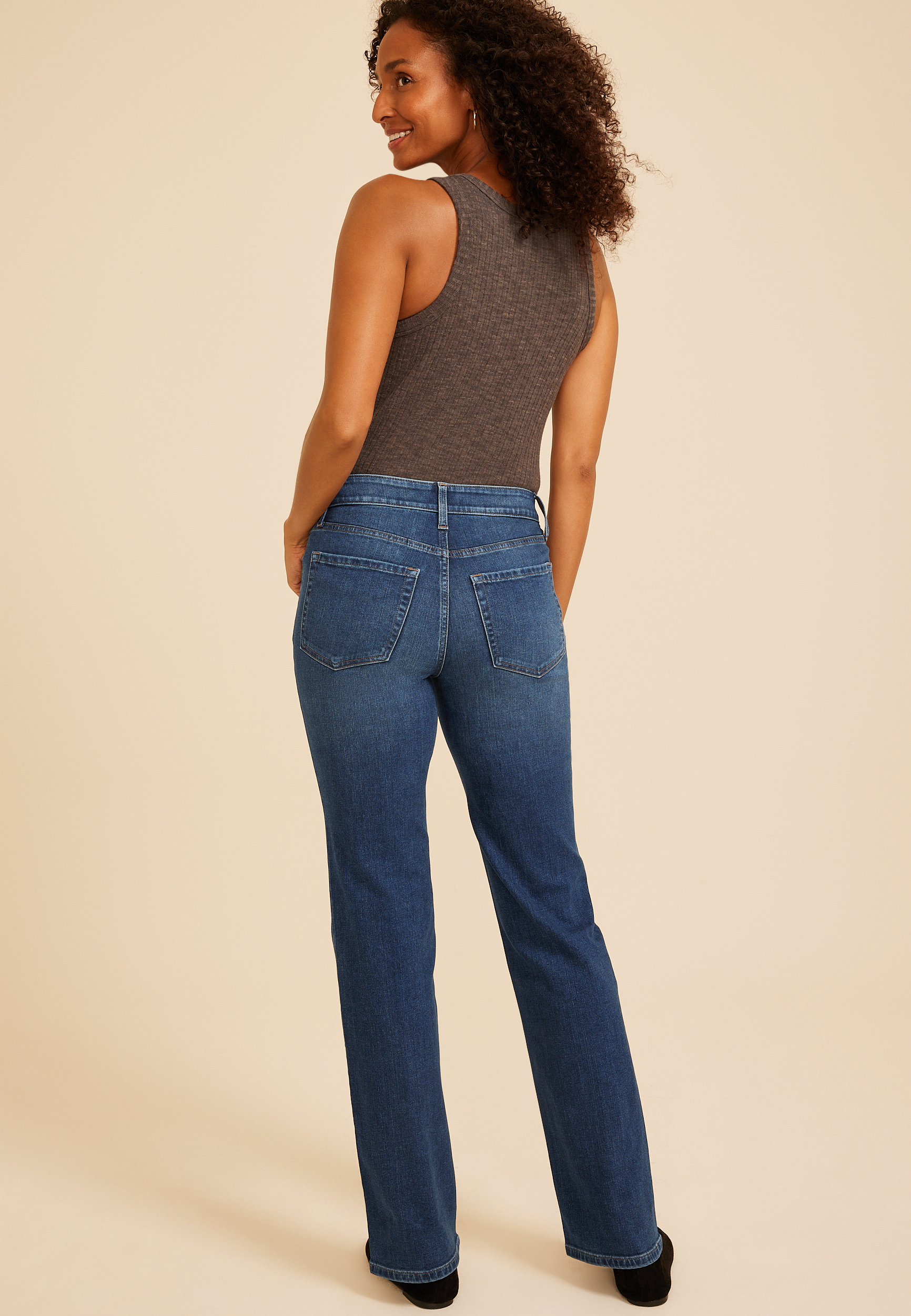 m jeans by maurices™ Dark High Rise Relaxed Straight Jeans, C258, large