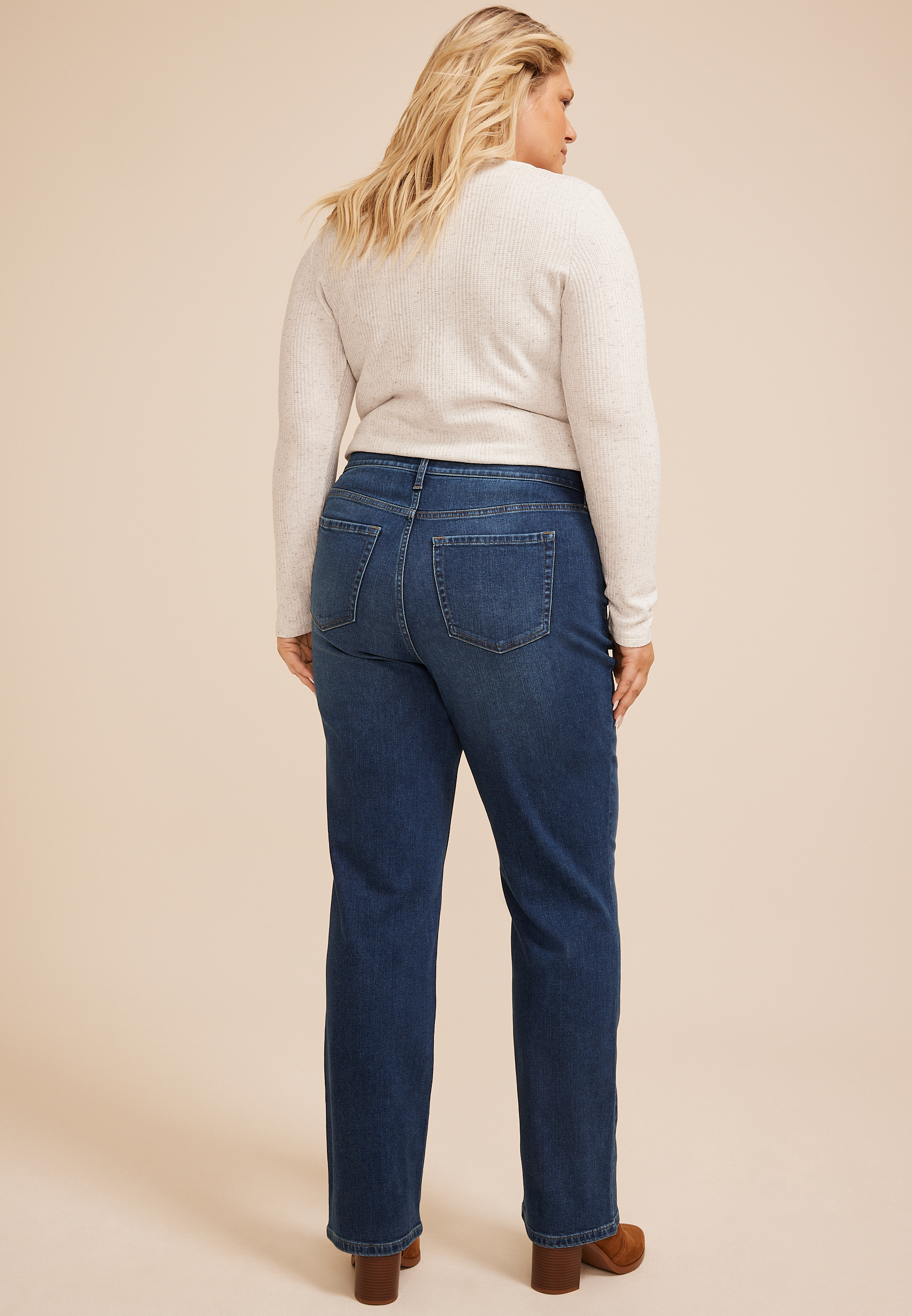 Plus Size m jeans by maurices™ Dark High Rise Relaxed Straight Jeans, C258, large