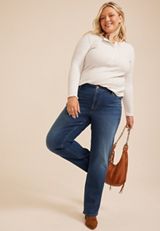 Plus Size m jeans by maurices™ Dark High Rise Relaxed Straight Jeans, C258, small