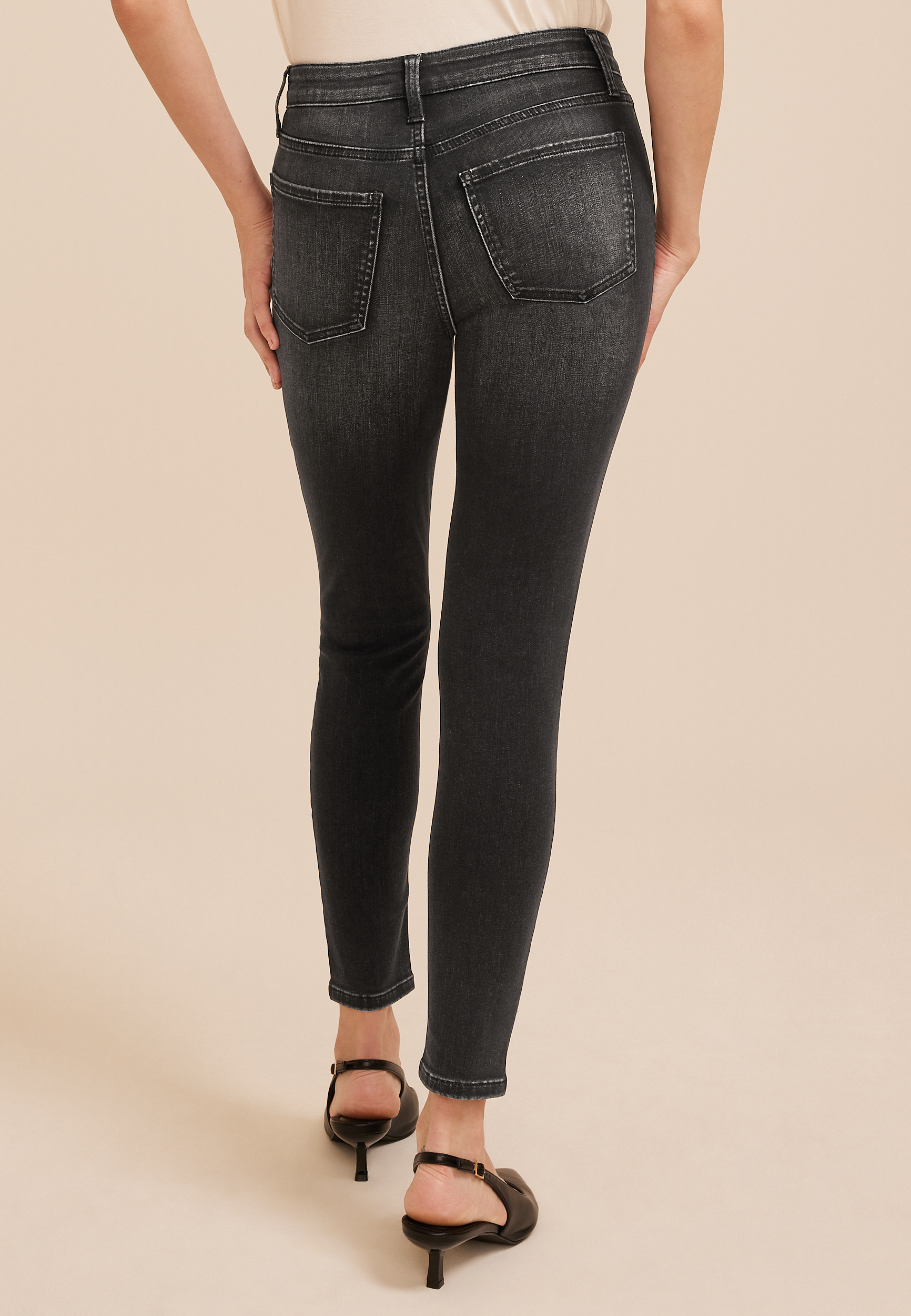 m jeans by maurices™ High Rise Black Rhinestone Pocket Jeggings, C106, large