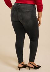 Plus Size m jeans by maurices™ High Rise Black Rhinestone Pocket Jeggings, C106, small