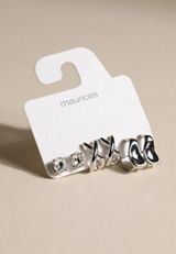 Silver Mixed Stud Earring Set, C431, small