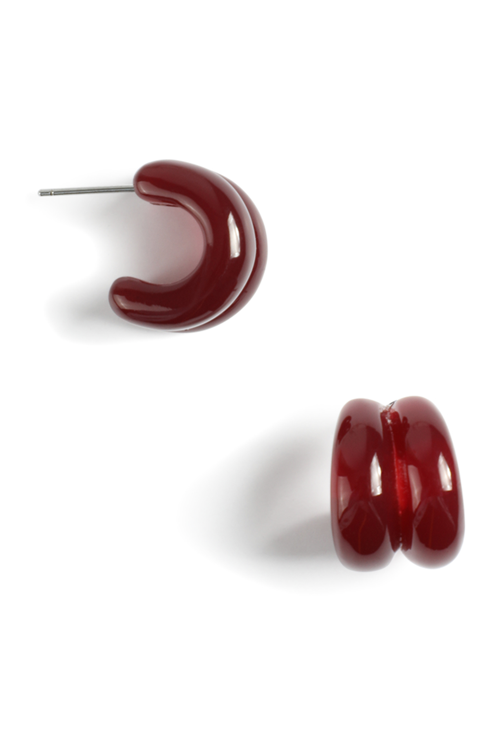 Burgundy Resin Hoop Earrings