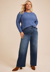 Plus Size m jeans by maurices™ Ultra High Rise Dark Wide Leg Jeans, C258, small